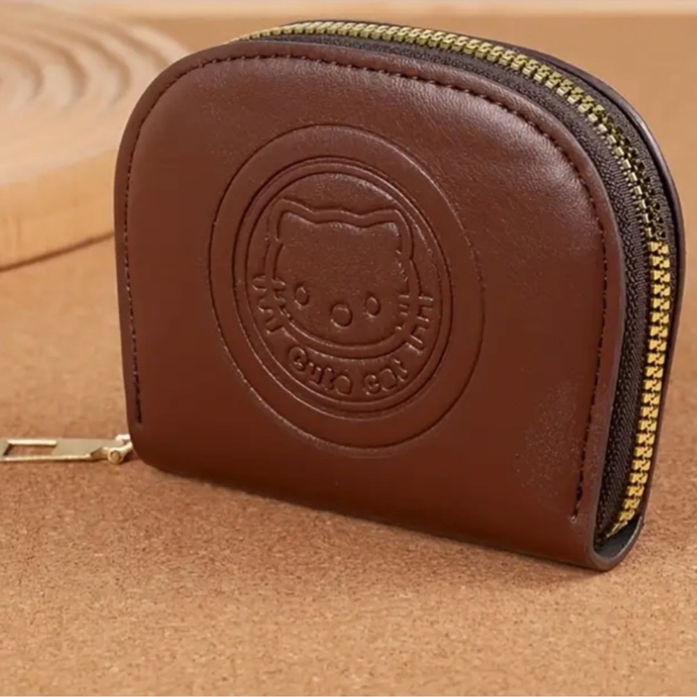 Brown Fashion Cat accordion card wallet